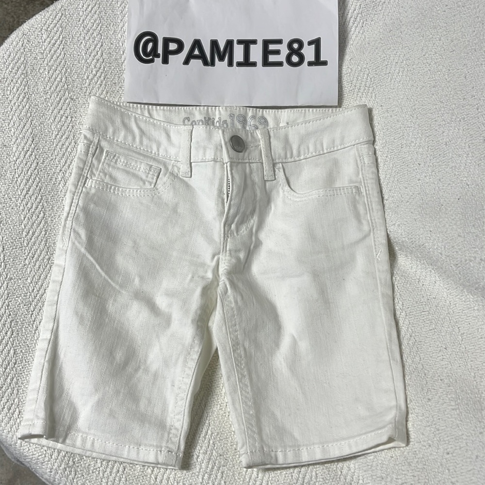 GAP Girl’s White Bermuda Denim Shorts Size 6 EUC